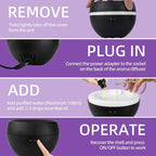 Essential Oil Diffuser, Small Ultrasonic Aromatherapy Diffuser with Auto-Off Function, Cool Mist Humidifier with 2 Modes, Fragrance Aroma Diffuser for Bedroom, Home Scent Diffuser 100ml (Black)