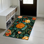 Vintage Floral Spring Area Rug 2x3 ft Entry Rug Washable Boho Rugs Non Slip Low Pile Vintage Floral Door Mat Small Carpet for Bedroom, Bedside, Kids Room, Office, Dining Room