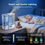 Geek-Level Aeocky Humidifier for Baby, Quiet Ultrasonic Humidifiers for Bedroom, Nursery with Ambient Light, 4L Top-Fill Cool Mist Diffuser with Timer, Sleep, Auto, Constant Humidity Mode