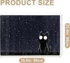 Cat Area Rug 2x3 ft Entry Rug Washable Boho Rugs Non Slip Low Pile Floral Door Mat Small Carpet for Bedroom, Bedside, Kids Room, Office, Dining Room