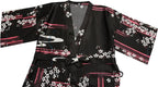 Valennia Women Long Silky Bathrobe Satin Kimono Robe Floral Printed Dressing Gown Sleepwear