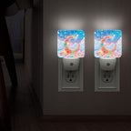 Crescent Moon Night Lights Plug Into Wall, Fanciful Playful Stars Clouds N/a Pastel Peach Led Night Lights Plug Into Wall Outlet for Bathroom Hallway Stairs Decor 2pcs