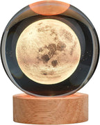 Large Crystal Ball 3D Moon Lamp Balkwan, Crystal Lamp 16 Color Changing Night Light with Remote Control for Bedroom Decor, Ideal Birthday Gift for Teens Boys and Girls, Moon Model