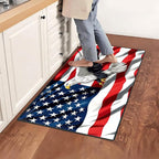Eagle Flag Independence Day Area Rug 2x3 ft Entry Rug Washable Boho Rugs Non Slip Low Pile Floral Door Mat Small Carpet for Bedroom, Bedside, Kids Room, Office, Dining Room