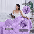 L'AGRATY Weighted Blanket - 48"x72" 15lbs Cooling Breathable Heavy Blanket with Glass Beads for Adult All-Season