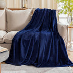 JIAHANNHA Navy Blue Throw Blanket Fleece Blanket Throw Size(50 by 70 Inches),Super Soft Cozy Plush Blanket for Couch Sofa Bed,Lightweight Warm Bed Blankets for Adults,All Season