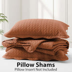 IR Imperial Rooms Queen Quilt Bedding Set Size (90" x 96") + 2 Pillow Shams (20" x 26"+ 2") - 3 Pcs All Season Lightweight Reversible Microfiber Coverlet Embossed Quilt Bedspread (Rust)