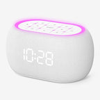 ANJANK White Noise Sound Machine Alarm Clock with Hi-Fi Bluetooth Speaker, 21 Soothing Sounds/7 Night Lights, 0-100% Dimmer/Sleep Timer/Volume Control, Soother for Adults Kids Sleeping, Bedroom, White