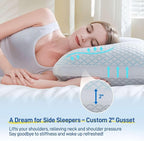 Alkyonos Shredded Memory Foam Cooling Soft Pillow King Size, Adjustable Hypoallergenic Hotel Quality Pillow for Back, Side and Stomach Sleeper, Bamboo Viscose Cover, Oeko-TEX Certified