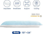 EASELAND Firm Pillows Shredded Memory Foam with Adjustable Fill - Body Size Set of 1, Removable Cooling Cover for Hot Sleepers, Cool Bed Pillow for Side Back Stomach Sleepers