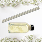 Urban Naturals Baby Powder Bliss Reed Diffuser Set | Made with Essential Oils & Real Botanicals | Powdery Floral Notes, Rose, Geranium, Musk & Cedar | Makes a Great Gift | Made in the USA