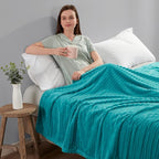 Nestl Blanket Twin Size for Bed - Cozy Warm Fuzzy Blankets for Women, Plush Small Fleece Throws for Girls - Teal Blue, 66 x 90 Inches