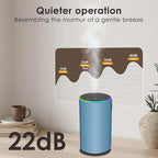 Waterless Essential Oil Diffuser, 7 Colors LED Light, Battery Powered Mini Scent Air Machine, Aromatherapy Mist Diffuser for Home Room Car Office，Black Aluminum Alloy (Blue)