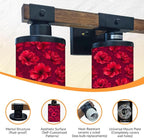 Vanity Lights for Bathroom Wall Lights for Bedroom Living Room Vibrant Red Floral Bold Petals Deep Pink Modern Bathroom Light Fixtures Wall Sconces 3 Light Home Decor