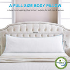 VVZ Body Pillow for Adults,Shredded Memory Foam Pillows for Side Sleeping, Pregnant Women, Luxury Cool Adjustable Firm Long Pillow for Bed, Big Large Full Body Pillow for Sleeping,20x54 Inch, White