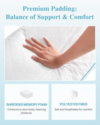YZ HOME Long Body Pillow for Adults - Firm Body Pillow Insert with Shredded White Memory Foam, Adjustable Height, Soft Support for Side Sleeping, Pregnant Women, Washable (White, 20x54 Inch)