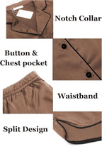 Ekouaer Womens Silk Satin Pajamas Set Short Sleeve Sleepwear Button Down Loungewear 2 Piece Pjs Shorts Set S-5X Plus Size