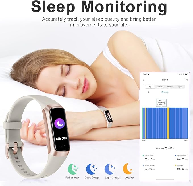 Fitness Tracker with 24/7 Heart Rate, Blood Oxygen Blood Pressure Sleep Monitor, Activity Trackers 5 ATM Waterproof,Step Calorie Counter Pedometer Health Smart Watch for Women Men