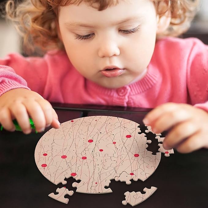 68 PCS Jigsaw Puzzle for Adults Personalized Picture Puzzle Light Peach Pattern Customized Wooden Puzzle for Family, Birthday, Wedding, Game Nights Gifts Animal Alien Shape Puzzle