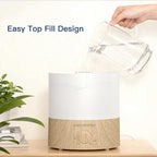 MEGAWISE 2 Pack1.5L Cool Mist Humidifier 2-Pack with 7 Color LED Lights, Adjustable Mist, Quiet Ultrasonic Humidifiers for Bedroom & Home