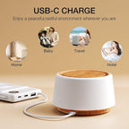 White Noise Sound Machine | White Noise Machine for Sleep | 30 Soothing Sounds | 10 Colors Night Light | Portable Sound Machine for Home Travel(Wood Grain)