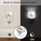 Panda Night Lights Plug Into Wall, Cute Fanciful Moon Flowers Spring Pastel Peach Smart Outlet Plug in Led Night Light Lamp for Guest Room Basement Office Decor 1pcs