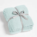 CYMULA Knit Throw Blanket for Couch Sky Blue - Super Soft Lightweight Plush Fuzzy Fluffy Cozy Blankets and Throws for Sofa Bed, 50 x 60 inches
