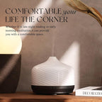 Porseme 500ml Glass Essential Oil Diffuser Aromatherapy Ultrasonic Cool Mist Humidifier 15-21 Running Hours Waterless Auto-Off Air Diffusers for Sleeping Yoga Working Spa(Pure White)