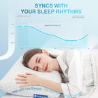 QUTOOL Cooling Pillow for Sleeping, CertiPUR-US Shredded Memory Foam Queen Pillow Set of 1, Cool Pillow for Hot Sleepers Adjustable Firm Pillow for Side, Back, Stomach Sleepers Soft Yet Support, White
