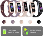 Fitness Tracker, Activity Trackers with 24/7 Heart Rate, Blood Oxygen Blood Pressure Sleep Monitor, Step Counter with 1.1" AMOLED Touch Color Screen, Calorie Pedometer Health Smart Watch for Women Men