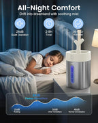 Feekaa Stainless Steel Humidifier, Easy Clean Dishwasher Safe, 4L/1Gal Cool Mist Humidifiers for Bedroom, Humidifiers for Baby, Humidifier Large Room for Nursery, Plant, Office, Living Room, White