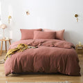 Cottonight Brick Red Comforter Set King Marroon Bedding Comforter Set Solid Modern Blackish Red Blanket Quilts Soft Simple Modern Breathable 3 Piece Hotel Quality Comforter Set for Women Men