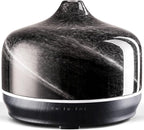 Porseme 500ml Glass Essential Oil Diffuser Aromatherapy Ultrasonic Cool Mist Humidifier 15-21 Running Hours Waterless Auto-Off Air Diffusers for Sleeping Yoga Working Spa(Obsidian)