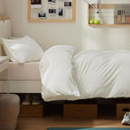 Bedsure Duvet Cover Twin/Twin XL Size - Soft Double Brushed Bedding Set for Kids & Adults, Zipper Closure, 2 Pieces, Includes 1 Duvet Cover (68"x90") & 1 Pillow Sham, NO Comforter, Cream White