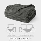 EVERGRACEHOME Chunky Chenille Knit Throw Blanket for Couch, Soft Luxurious Moss Stitch Blankets for Bed, Cozy Decorative Farmhouse Knitted Throws for Sofa, Charcoal Gray, 50" x 60"