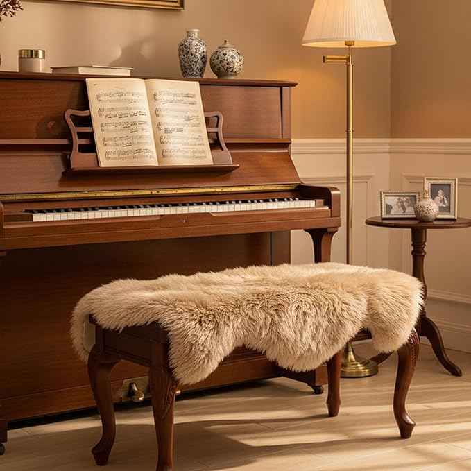 OGLAND Genuine Fluffy Sheepskin Rug, Shaggy Wool Fur Lambskin Throw Pad for Bedroom Living Room Carpet Sofa Cover Chair Side of The Bed Couch Bench Dog Pray Cushion Mat