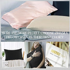 ZIMASILK 100% Pure Mulberry Silk Pillowcase for Hair and Skin Health,Soft and Smooth,Both Sides Premium Grade 6A Silk,600 Thread Count,with Hidden Zipper,1pc (Queen 20''x30'',Black)