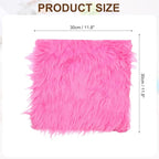 PATIKIL 12" Locker Rug, Small Area Rug Mini Faux Fur Rugs Small Locker Carpet Soft Fluffy Tiny Photography Props Square for Nail Photo Tabletop Background Picture Decoration, Hot Pink