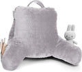 Clara Clark Reading Pillow for Kids & Teens with Shredded Memory Foam, Backrest Pillows for Reading, Watching, and Gaming, Use on Couch, Bed, or Floor, Adjustable Support, Washable Cover Grey Lavender