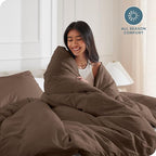 Bare Home Bedding Duvet Cover Extra Long Size - Premium 1800 Super Soft Collection - Lightweight, Cooling - Soft Breathable Bedding Duvet Cover (Twin/Twin XL, Cocoa)