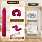 Heatless Curls Overnight Rods Jumbo Set, Heatless Hair Curler Velvet Satin Jumbo Flexi Rods to Sleep in, No Heat Overnight Sleeping Blowout Curls Wave Styling Tools with Silk Scarf 4pcs Rose Red