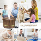 Aromatherapy Essential Oil Diffuser for Room: Air Humidifier Aroma Scent Cool Mist Diffuser Colorful Lights Wood Cute Small Large Waterless Auto Off Ultrasonic Diffusers for Home Bedroom (300ml)
