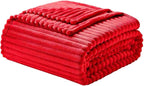Nestl Blanket for Bed - Cozy Warm Fuzzy Blankets for Women (11 - Cherry Red, Throw (50" x 60"))