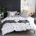Omelas Kids Heart Love Twin Duvet Cover Set Black and White Teens Girls Lovely Heart-Shaped Pattern Striped Reversible Bedding Soft Breathable Quality Brushed Microfiber (3 Pcs,XD,T)