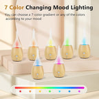 Lychee Essential Oil Diffuser Humidifiers, 7 Colors Light Setting, Quiet Diffuser, Small Aromatherapy Diffuser with Wood Grain Base for Home Bedroom Office Yoga Nice Gift