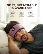Sleep Headphones Headband Wireless Bluetooth 5.4 - Soft, Breathable, Ultra-Thin Speakers for Side Sleepers, Workout, Airplane Travel, Relaxation