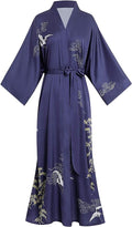Aensso Long Soft Lightweight Silky Kimonos Robes for Women, Luxury Japanese Floral Womens Kimono Robe