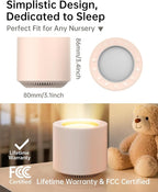 Dimmable Nursery Night Light: Red Light Therapy Sleep Sound Machine with 38 Soothing Sounds & Calming Womb Soother Memory Function, White Noise Sound Machine with Timer for Baby Adult Gift (Peach)