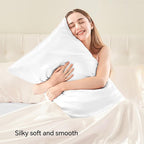 BEDELITE Satin Pillowcase with Zipper 4 Pack, White Pillow Cases Queen Size, Super Soft and Cooling Similar to Silk Pillow Cases, Gift for Women Men(20x30 Inches)