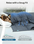 Weighted Idea Weighted Blanket for Adults (Dark Grey,60"x80",17lbs) Cooling Breathable Heavy Blanket with Premium Glass Beads All-Season Soft Thick Comfort